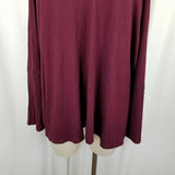 Lysse Plus Ainsley Crochet Trim Choker Top Shirt Tunic Blouse Womens 2X Currant