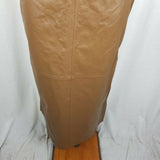 Lew Magram Long Maxi Peasant Prairie Boho Patchwork Leather Skirt Womens 6 Brown