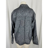R.E.D. Wear Textured Crosshatch Full Button Up Jacket Womens S Slate Gray Red