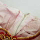 Furisode Kimono Japanese Vintage Geisha Dress Wedding Embroidered Pink Womens XS