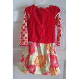 B. Baby Lulu Applique Floral Corduroy LS Patchwork Cotton Twirl Dress Girls 5