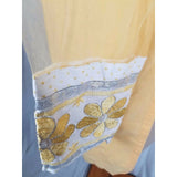 Vintage India Sheer Seersucker Tunic Sari Jacket Top Embroidered Trim Womens XL