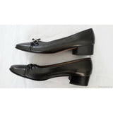 Salvatore Ferragamo Boutique Snake Skin Look Bow Low Heel Black Italy Womens 6