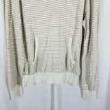 JCrew Harbor Cotton Merino Wool Sailor Striped Hooded Henley Sweater Mens XL Tan