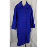 Vintage Dunderry Scotland Lager's Blue Mohair Wool Peacoat Coat Womens L CUTTER