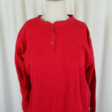 LL Bean River Drivers 2 Double Layer Wool Thermal Henley Shirt Womens M Vintage