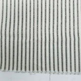Screenprinted Striped Cotton Fabric Vintage 1/2 yards Black & White Pinstripes