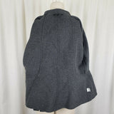 Talbots Wool Funnel Neck Single Button Blazer Jacket Womens 12 Charcoal Gray