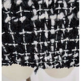 Simon Chang Boucle Woven Tweed Plaid Vegan Faux Pile Fur Lined Jacket Womens 7 8