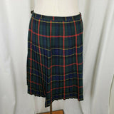 VINTAGE Cairds Mosbrook Wool Tartan Plaid Pinned Wrap Kilt Skirt Womens L Buckle
