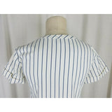Madewell Harbor Lace up Shift Dress Ivory Blue Pinstriped Striped Womens 2XS XXS