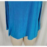 NWT QVC Style Citiknits Stretch Top Tunic Shirt Womens XL Blue Scoop Neck Ribbed