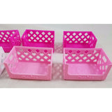 LOT of 6 Shopkins Empty Storage Milk Crates Party Favors Pink White