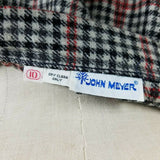 John Meyer Wool Checked Plaid Pleated Pinned Wrap Kilt Skirt Womens 10 Vintage