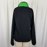 LRL Ralph Lauren Quilted Puffer Fleece Full Zip Up Jacket Womens L Green Black