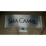 Sara Campbell Woven Silk Crochet Collarless Cropped Blazer Jacket Womens 8 USA