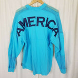 Spirit Jersey America Blue Mesh Long Sleeve T-Shirt Shirt Top Mens S Activewear