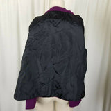 Vintage Handmade Wool Cowl Neck Mock Collar Blazer Jacket Womens L XL Toggle MCM