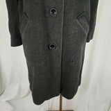 Vintage Mid Century Union Made Wool Peacoat Insulated Faux Fur Lined Womens L XL