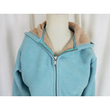 Dickies Work Hooded Berber Fleece Lined Sweatshirt Jacket Hoodie Womens S Blue