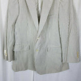 David Wood Southwick Blue Seersucker Pinstripe Blazer Sport Coat Jacket Mens 47
