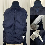 Gap Academy Uniform Brit Knit Blazer Jacket Womens 14 Crest Buttons Piping Navy