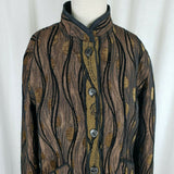 Fuzzy Brushed Cotton Velvet Like Reversible Jacket Blazer Womens S 80s Textured