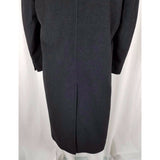 Kasper Black Mohair Wool Peacoat Overcoat Top Dress Coat Mens 38 Short Charcoal