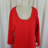 Liz Claiborne New York Stretch Scoop Neck 3/4 Sleeve ALine Sack Dress Womens XL