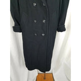 Vintage Jofeld Petites Forstman Winter Wool Pea coat Womens 12P Leather Accents