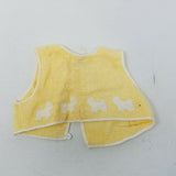 Vintage Yellow White Sheep Applique Open Front Terrycloth Vest Top Baby Boys 12M