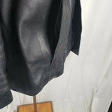 Vintage Paul Blanche Skins Belted Black Leather Jacket Blazer Look Coat Mens
