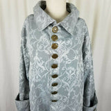 Funhouse NYC Gothic Steampunk Scroll Military Swing Coat Womens L Rocker Pirate