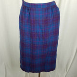 Pendleton Virgin Wool Tartan Scotch Plaid Skirt Womens 10 USA Yellow Label Blue