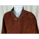 Vintage Gruppo V Vegan Leather Rust Brown Flight Bomber Jacket Mens XL Italy