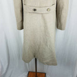 Vintage Tan Wool Half Belted Back Fit & Flare Peacoat Coat Womens S Fuzzy Winter