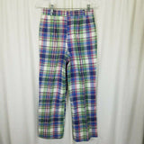 Vintage Lady Halrin Indian Bleeding Madras Plaid Slacks Pants Womens 27 S India