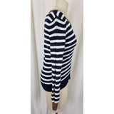Banana Republic Nautical Striped Navy Blue White Metallic Knit Sweater Womens S