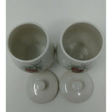 SYRACUSE Carefree True China Wayside Fruit 5" Sugar Bowls With Lids USA Set Of 2