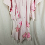 Furisode Kimono Japanese Vintage Geisha Dress Wedding Embroidered Pink Womens XS
