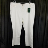 LL Bean 1912 Classic Fit White Denim Jeans Womens 26W NWT Plus Size Sea Salt
