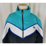 Fila Sports Chevron Striped Zip Through Sweatshirt Tennis Track Jacket Womens XL