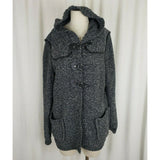 Gerard Darel Hooded Wool Toggle Knit Sweater Jacket Cardigan Coatigan Womens 3 L
