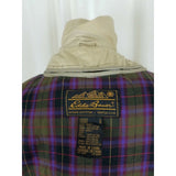 Vintage Eddie Bauer Canvas Long Safari Flannel Lined Trench Coat Womens S Khaki