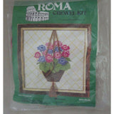 Roma Crewel Embroidery Kit Needlepoint Pretty Planter Flowers RO105 Vintage