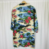 Vintage Big Dogs Hawaiian Camp Shirt 50s Convertible Cars Club Hibiscus Men 2XLT