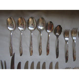 International Supreme Silverplate Silverware Flatware Random Rose 21 Pieces 1960