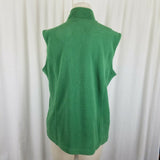 LL Bean Fleece Vest Womens XL Full Zip Up Bright Green Stretch Funnel Neck