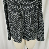 Jolibel Textured 3D Raised Print Black White Jacket Womens L Zippered Zip Up 80s