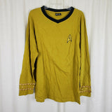 Star Trek Captain Kirk Gold Uniform Top Shirt 2014 CBS Studios Into Darkness L